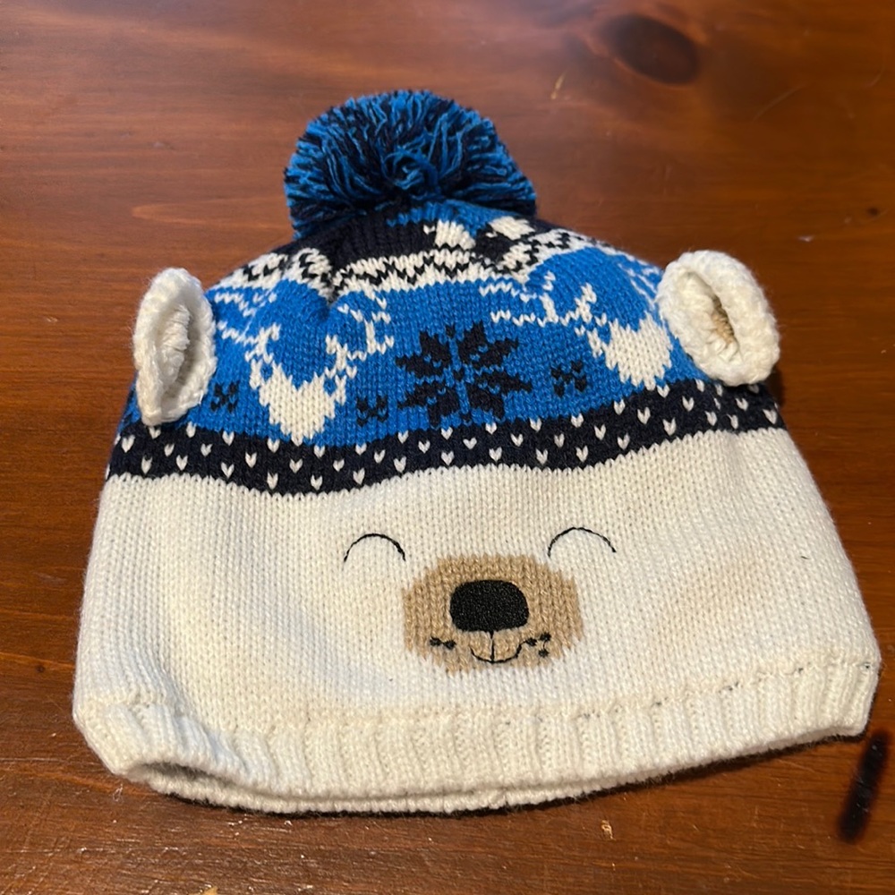 Toddlers Beanie Cozy bear Hat With Pom Pom